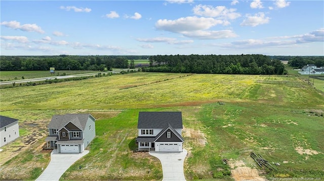 drone / aerial view with a rural view