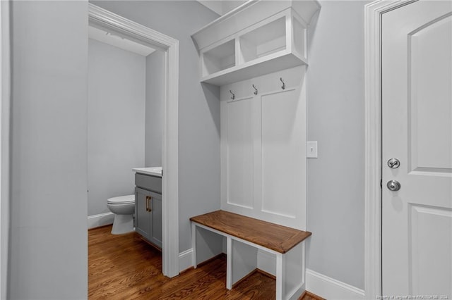 mudroom featuring light wood-type flooring