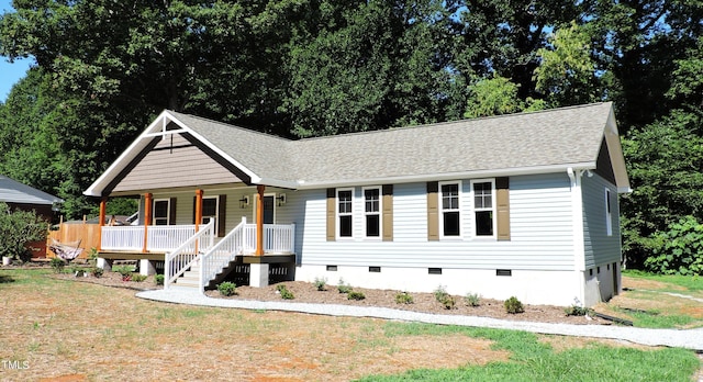 view of front of home with a porch