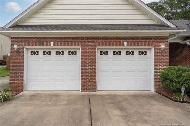 view of garage