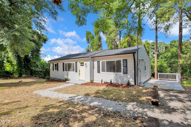 single story home with a patio area