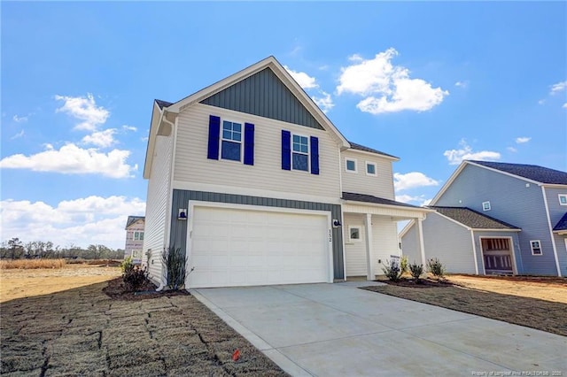 view of property featuring a garage