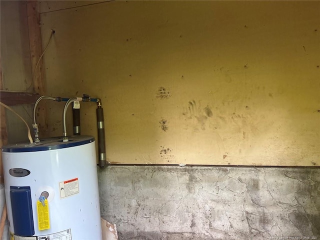 utility room featuring water heater