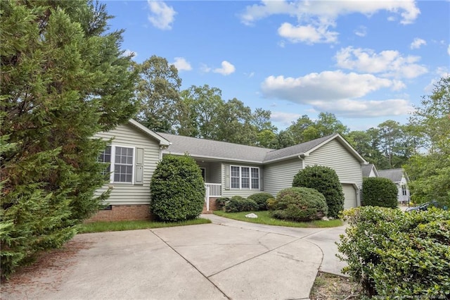 single story home with a garage