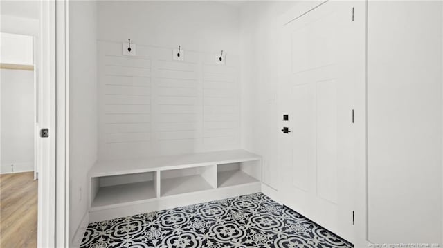 mudroom with light wood-type flooring