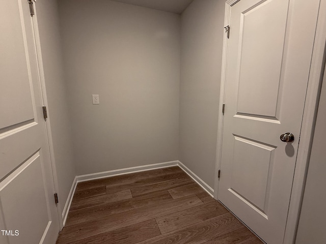 interior space with dark hardwood / wood-style floors