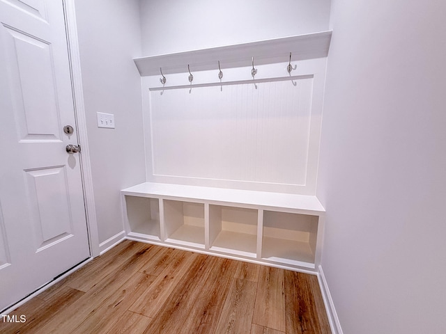 mudroom featuring light wood-type flooring