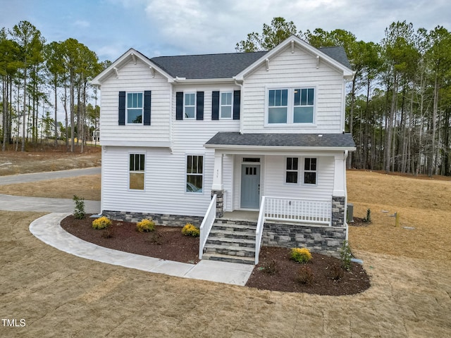 view of front facade with covered porch