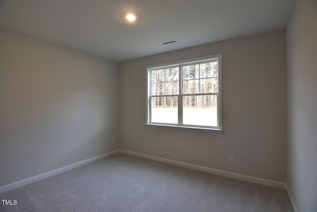 view of carpeted spare room