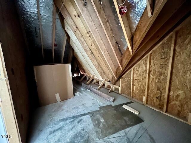 view of unfinished attic