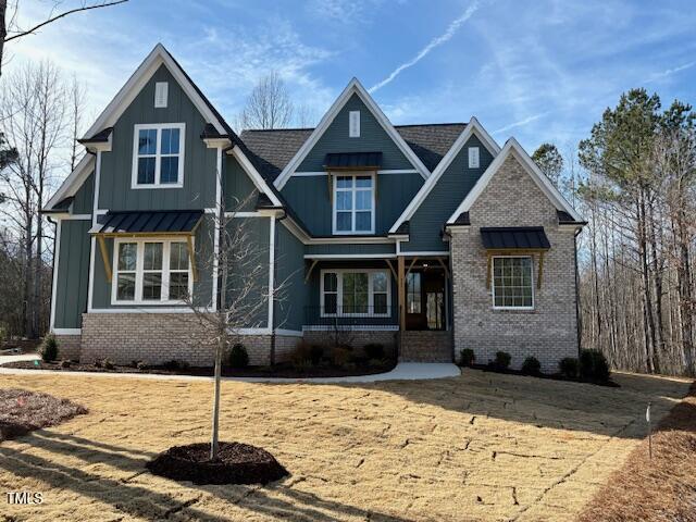 craftsman inspired home with covered porch