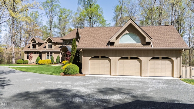301 Stone Currie Dr, Hillsborough, NC 27278 - view of front of property with a garage, driveway, a shingled roof, and a front yard