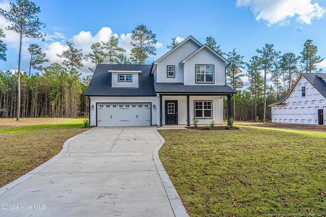 view of property with a front lawn