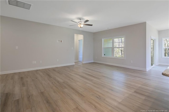 5513 Tall Timbers Dr, Fayetteville, NC 28311 - spare room featuring plenty of natural light, ceiling fan, and light wood-type flooring