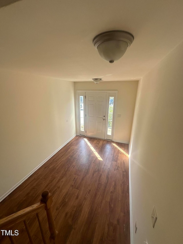 entryway with wood-type flooring