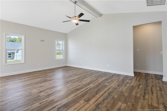 5411 Seedling Rd, Fayetteville, NC 28311 - empty room with a ceiling fan, dark wood-style flooring, plenty of natural light, and baseboards