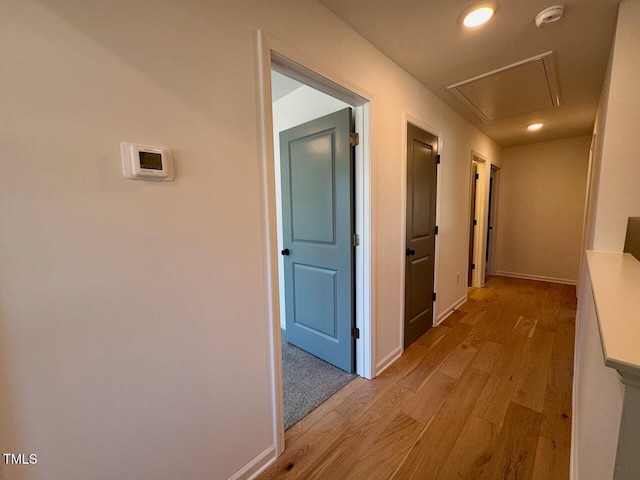 corridor featuring light hardwood / wood-style floors