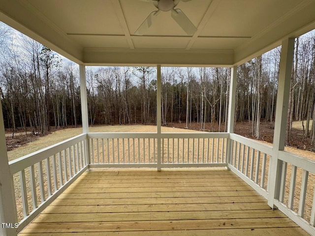 deck with ceiling fan