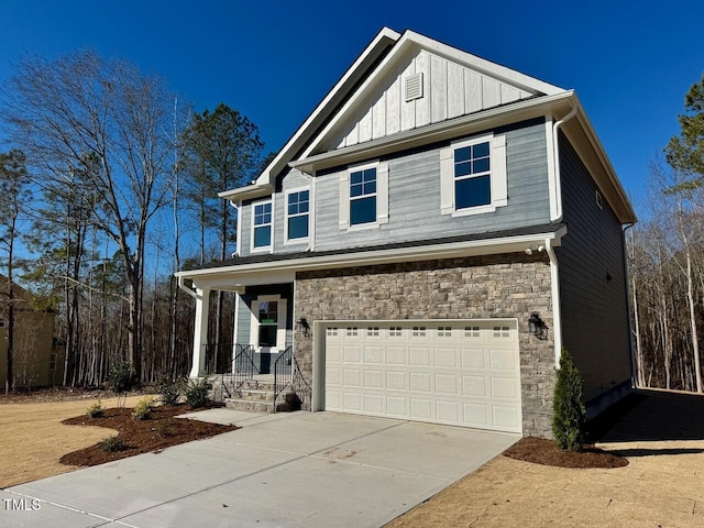 craftsman-style home with a garage