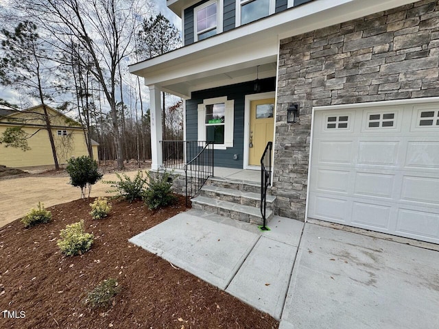 doorway to property featuring a porch