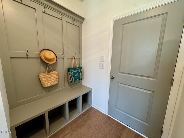 mudroom featuring wood finished floors