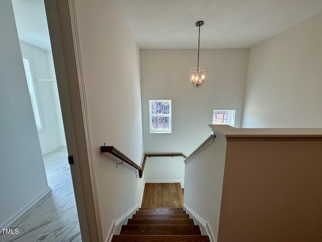 stairs with baseboards