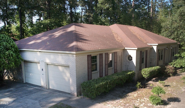 view of garage