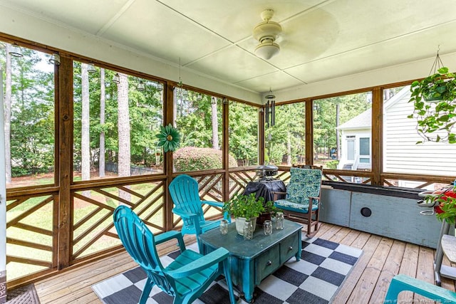 view of unfurnished sunroom