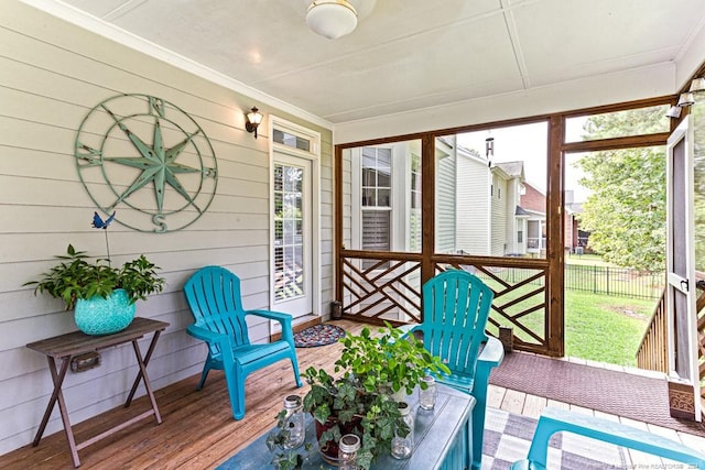 view of sunroom / solarium