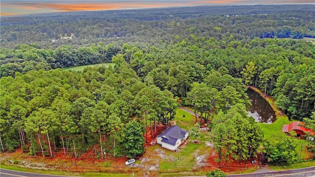 view of aerial view at dusk