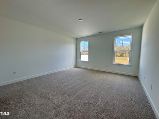 view of carpeted spare room