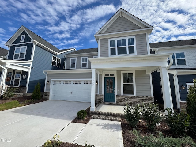 craftsman-style house with a garage