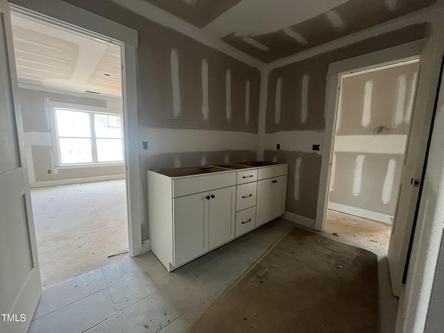 interior space with white cabinetry