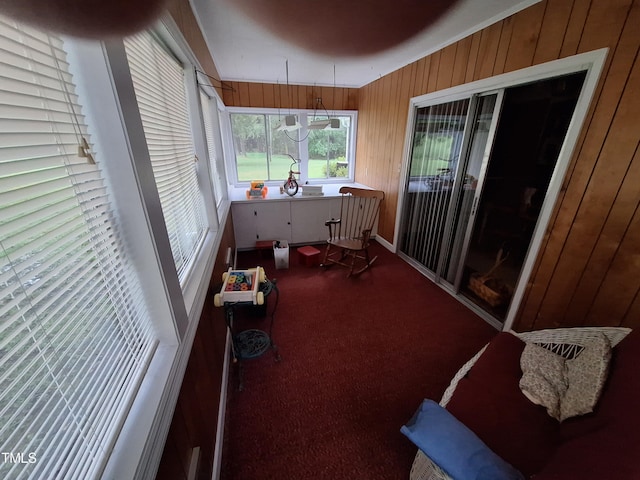 1917 New Hill Olive Chapel Rd, New Hill, NC 27562 - sunroom / solarium with wood walls and carpet flooring