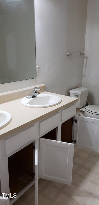 bathroom with vanity and toilet