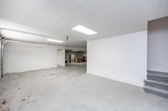 basement with a drop ceiling