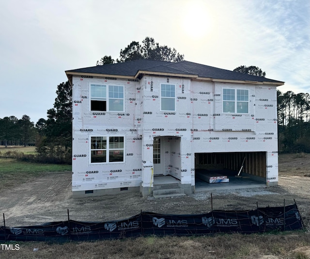 view of unfinished property