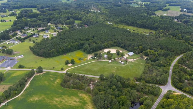 aerial view featuring a forest view