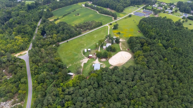 bird's eye view with a view of trees