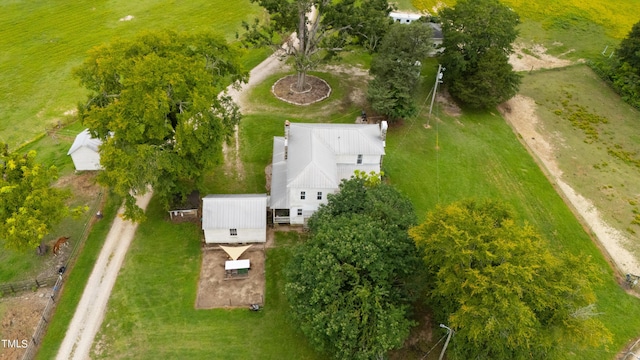 drone / aerial view with a rural view