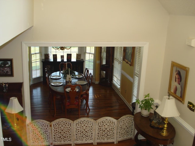 334 Ira B Tart Rd, Dunn, NC 28334 - dining space featuring plenty of natural light, a notable chandelier, and wood finished floors