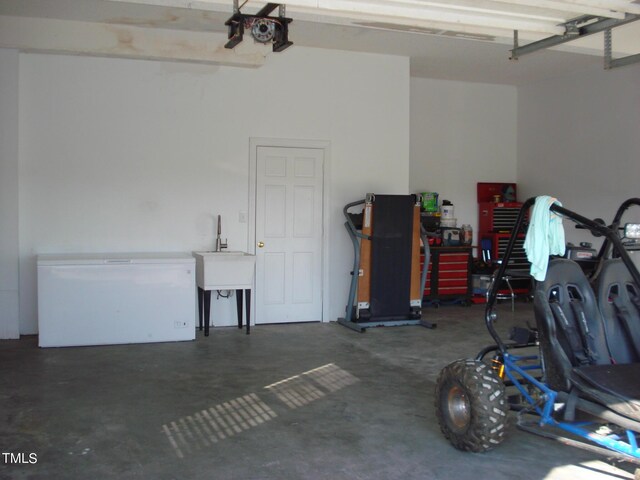 view of garage