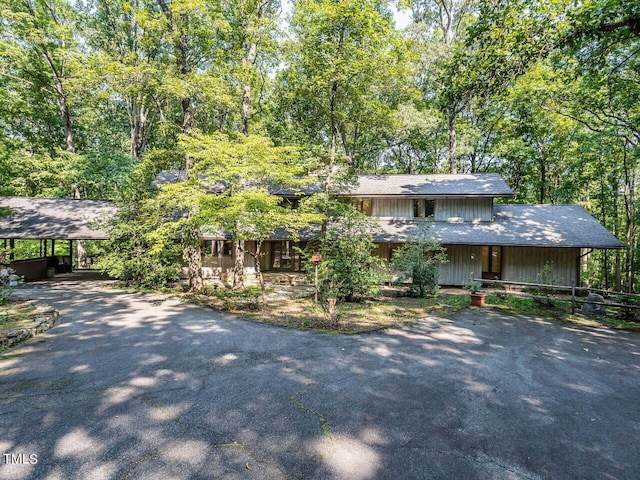 view of front of property with a carport