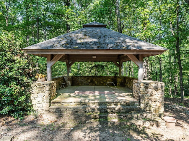 view of patio featuring a gazebo