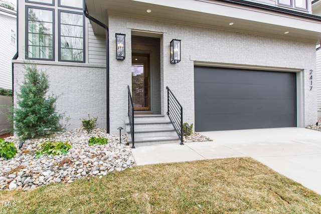 entrance to property with a garage