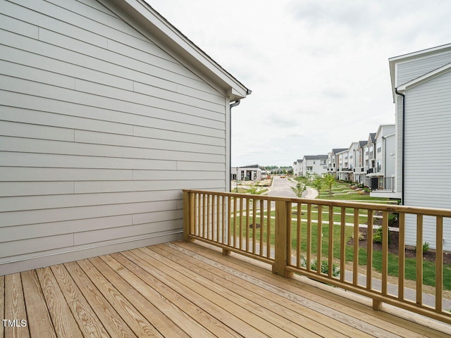 deck with a yard