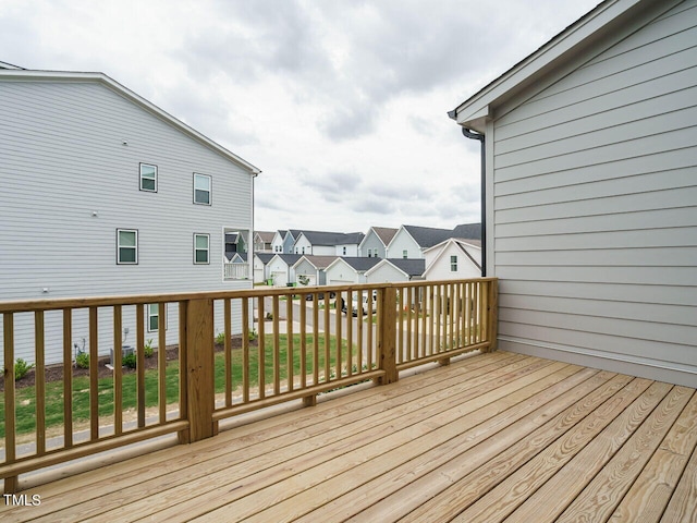 deck with a residential view