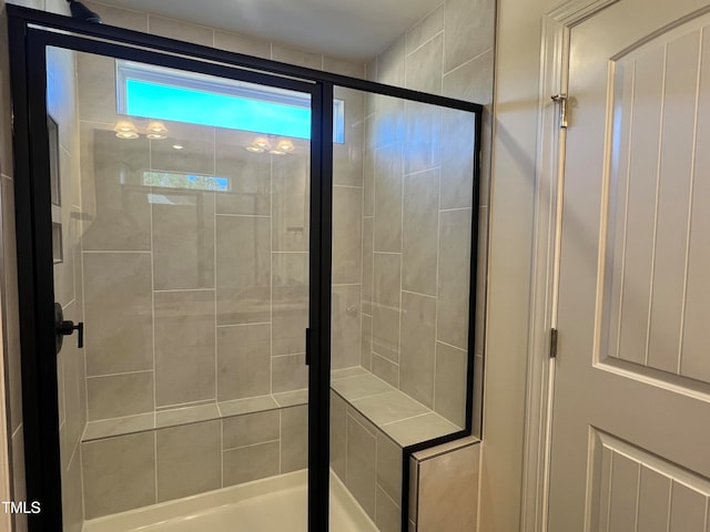 bathroom featuring walk in shower