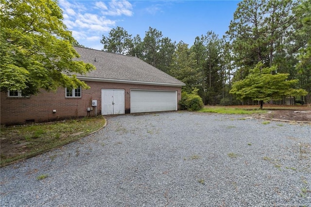 view of garage