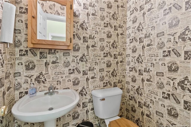 bathroom featuring sink and toilet